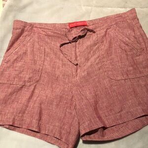 Report Collection Red Linen Drawstring Women's Shorts size 6
